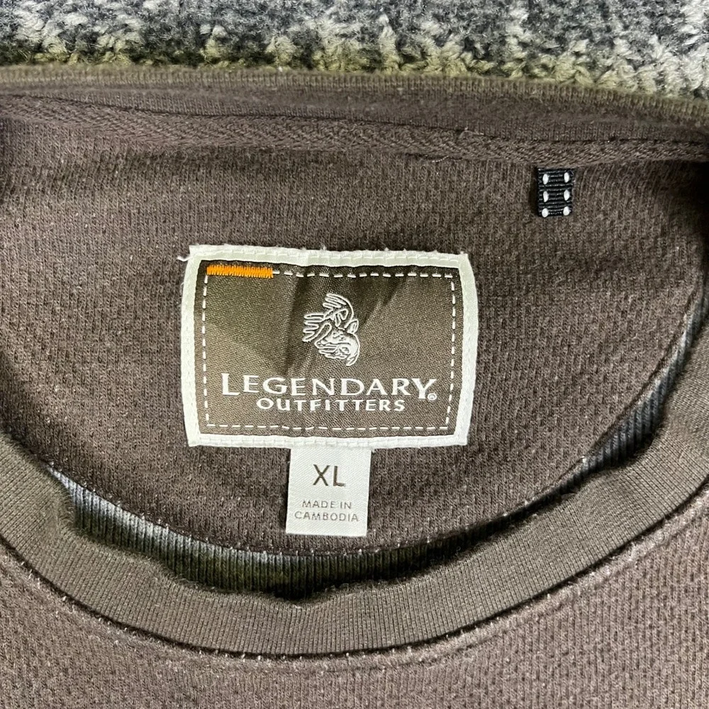 Legendary Outfitters Sweatshirt Mens XL Brown Thermal Crewneck Pullover